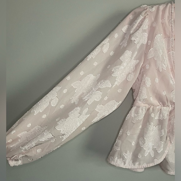 Francesca’s Christina Jacquard Tie Front Blouse - Picture 8 of 13